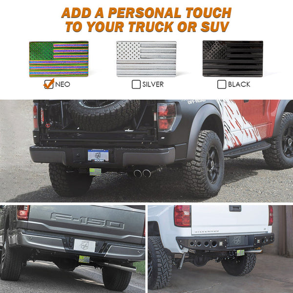 Aluminum Trailer Hitch Cover with U.S. American Flag for 2" Receivers