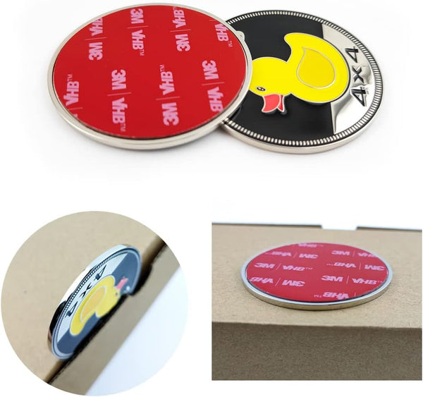 Duck Badge, Duck Rated Car Emblem 4 x 4, Metal Automotive Badge 3D, Metal Emblems Round Emblem Decals, Car Badge Compatible with Vehicles Trucks SUV Decorations, Stick it Anywhere