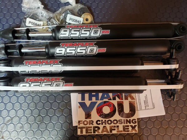 Teraflex 9550 VSS Front and Rear Shock Absorbers for 3 to 4-Inch Lift (07-18 Jeep Wrangler JK)