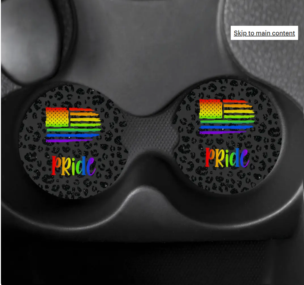 Jeep Car and Pride Glitter Leopard  Coasters