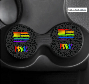 Jeep Car and Pride Glitter Leopard  Coasters