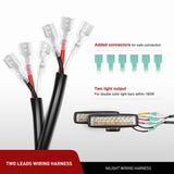 16AWG Amber White Light Bar Wire Harness Kit 2 Leads W/ 12V Push Button Switch | 2 Fuses | 6 Spade Connectors