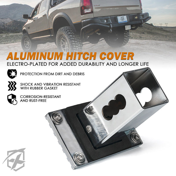 Aluminum Trailer Hitch Cover with U.S. American Flag for 2" Receivers