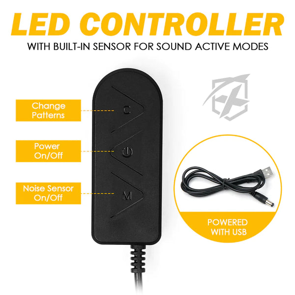 RGB LED Interior USB Car Light Set 4PC | Celestial Series