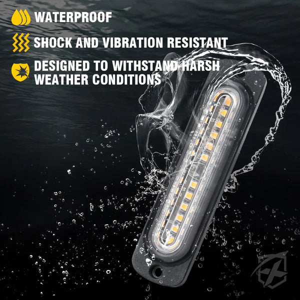 Alert 6 Series 6W Flush Mount Side Marker Emergency Strobe Light - Set of 4
