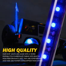 Raven Series 5ft LED Smoked Whip Light with U.S. Flag - B / R / RWB