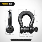 3/4 inch D-Ring Shackle Black (Pair)