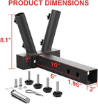 Hitch Mount Dual Flag Pole Holder Universal for Standard 2 inch Hitch Receivers - Compatible with Jeep, Truck, SUV, RV, Pickup, Camper Trailer, with Anti-Wobble Screw