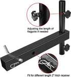 Hitch Mount Flagpole Holder, Denforste Flagpole Hitch Flag Pole with Anti-Wobble Screws, Flag Hitch Mount Universal for 2 inches Receiver, for Jeep, SUV, RV, Pickup, Truck, Camper, Trailer