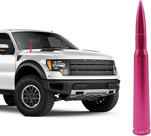 5.4" Car Bullet Antenna Car Radio Antenna for Universal Utility Aluminum Thick Short Replacement Antenna (Pink)