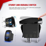 14AWG Wire Harness Kit 1 Lead W/ 12V 5Pin Switch | 3 Fuses | 2 Spade Connectors