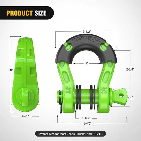 3/4 inch Mega D-Ring Shackle With 7/8 inch Screw Pin 68000LBS