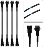 Kingshowstar 3 PCS 60 inch Extension Cords for Use with 5050 LED SMD RGB NEON Accent Kits for LED Motorcycle ATV Car Light Multi-Color Neon Strip