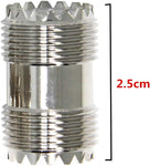 Barrel Connector, UHF Female to Female Coax Coaxial Adapter Coupler for CB Ham Radio Antenna, SWR Meter Cable Extention