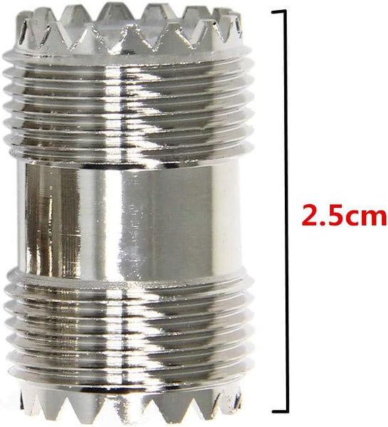 Barrel Connector, UHF Female to Female Coax Coaxial Adapter Coupler for CB Ham Radio Antenna, SWR Meter Cable Extention