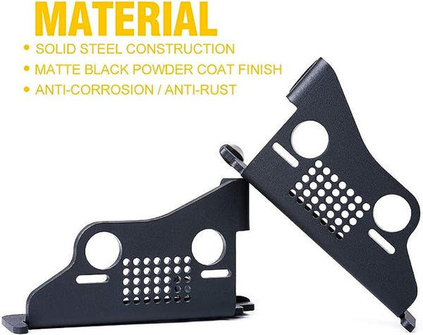 Metal Steel Front Door Foot Pegs Rest Pedals for 2007-2018 Jeep Wrangler JK JKU Accessories - 1 Pair
