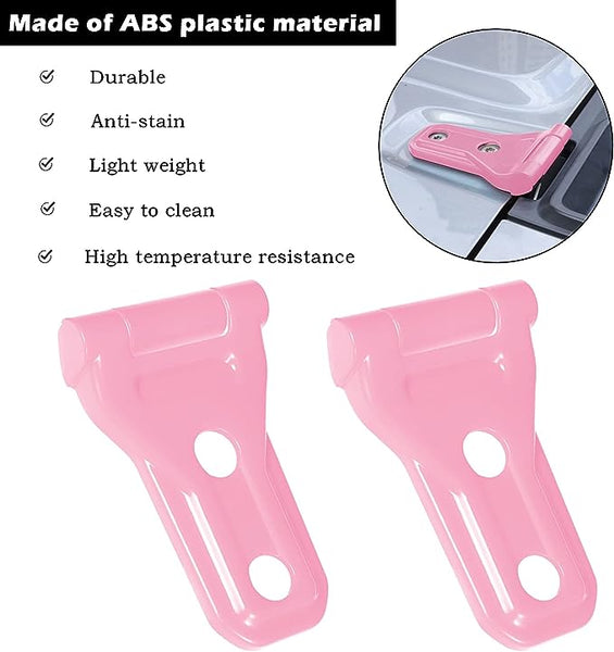 Bonbo Pink ABS Hood Hinge Cover Trim Compatible for Jeep Wrangler JL JLU 2018-2021 and for Jeep Gladiator JT 2020-2021 (Pack of 2)