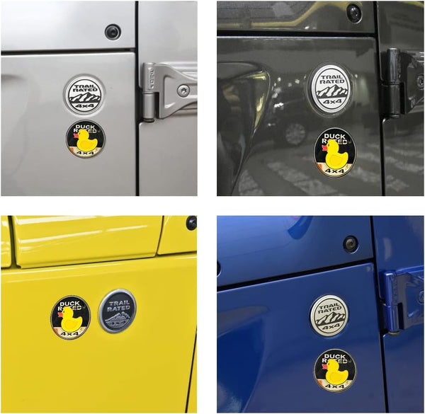 Duck Badge, Duck Rated Car Emblem 4 x 4, Metal Automotive Badge 3D, Metal Emblems Round Emblem Decals, Car Badge Compatible with Vehicles Trucks SUV Decorations, Stick it Anywhere