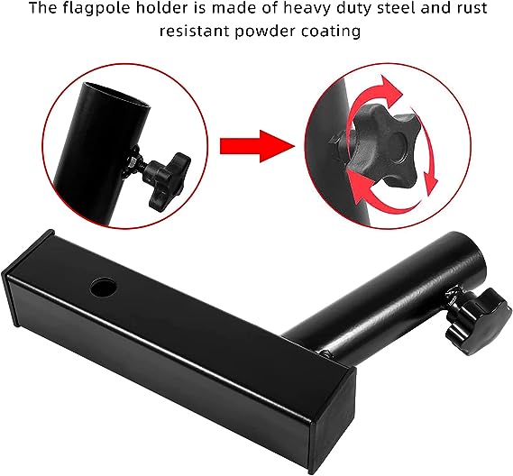 Eagles Universal Hitch Mount - Flagpole Holder, Car Flag Pole Mount Compatible with Standard 2 Inch Hitch Receiver, Vehicle Rear Flag Pole Mounting Bracket for Car Truck, Jeep, Van & RV