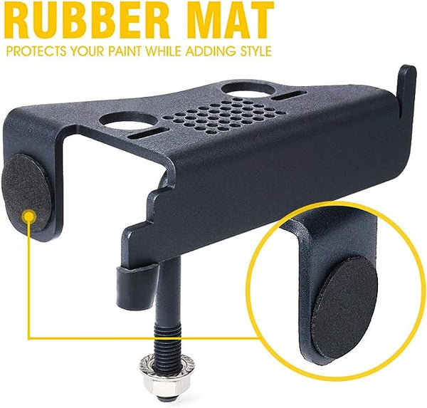 Metal Steel Front Door Foot Pegs Rest Pedals for 2007-2018 Jeep Wrangler JK JKU Accessories - 1 Pair