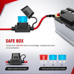 16AWG Wire Harness Kit 2 Leads W/ 12V 5Pin Light Bar Switch | 3 Fuses | 4 Spade Connectors