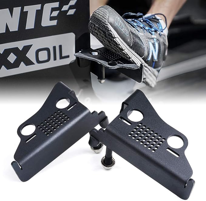 Metal Steel Front Door Foot Pegs Rest Pedals for 2007-2018 Jeep Wrangler JK JKU Accessories - 1 Pair