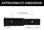 REYSUN Receiver Tube 864333 Trailer Hitch Extender 7 inch Extension, Fits 2 inch Hitch Receiver, 3,500lbs G.T.W, Hitch Pin and Clip Included