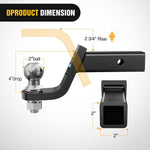 Hitch Ball Mount with 2" Ball (2" Shank, 7500 lbs, 4" Drop)