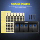 5Gang Aluminum 5Pin ON/Off Blue Rocker Switch Panel