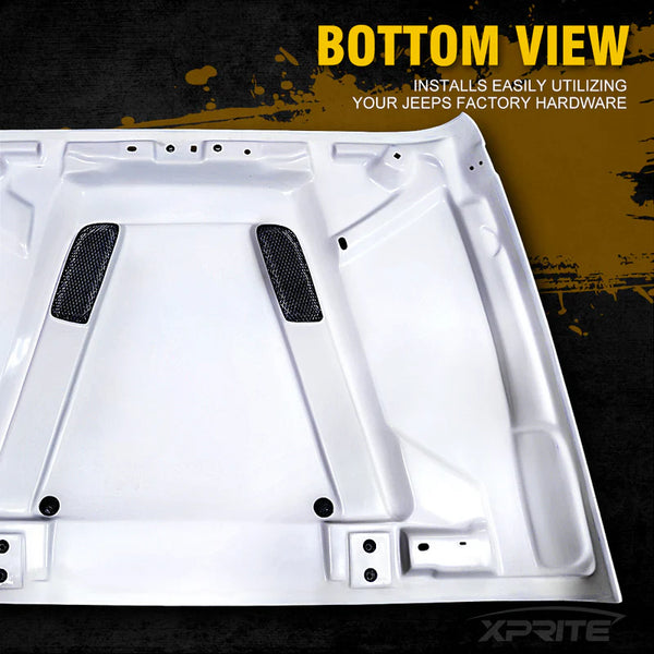 Jeep Wrangler JK Fiberglass Hood | Transformer Series