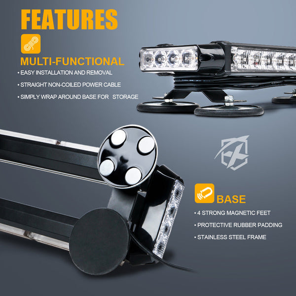 26" Mini Emergency Light Bar with Magnetic Base | Pursuit Series