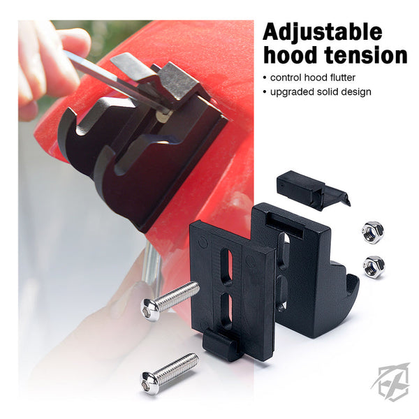 Black Aluminum Hood Latch Kit with Star for 2007-2018 Jeep Wrangler JK & 2018+ Jeep Wrangler JL