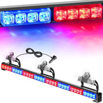 35" 32 Leds Traffic Advisor Strobe Blue Red Light Bar