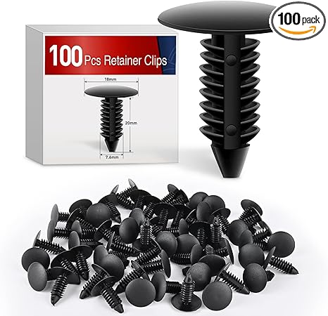100PCS Bumper Rivet Fender Clips for GM 1605396,1595864 for Chrysler 6030441 for Ford 388577S 7.5mm Hole,2 Years Warranty