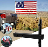 Hitch Mount Flagpole Holder, Denforste Flagpole Hitch Flag Pole with Anti-Wobble Screws, Flag Hitch Mount Universal for 2 inches Receiver, for Jeep, SUV, RV, Pickup, Truck, Camper, Trailer