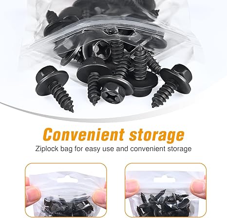 25Pcs Hex Head Screw Bolt Fit for 6mm holes Bumper Cover Splash Shield Mud Guard Screw Bolt Replacement for Toyota Avalon Camry Corolla Scion Lexus 90159-60498, 2 Years Warranty