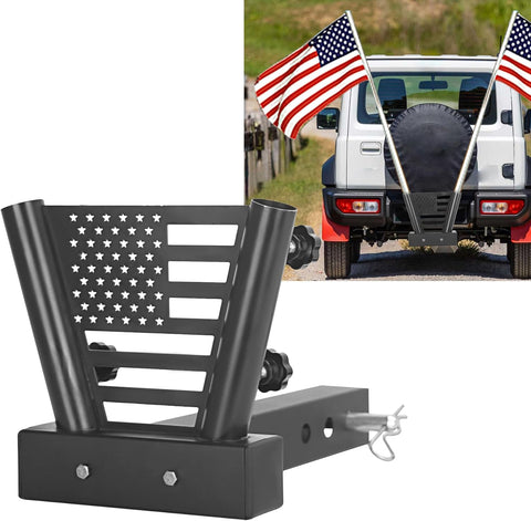 Flag Pole Hitch - Quick Release Hitch Flag Pole Holder for Trucks, Trailers, Pickups, Cars - Heavy Duty Flag Pole Holder for Vehicles - Compatible with 2" Hitch Receiver