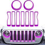 LAIKOU 9PCs Upgrade Front Grille Insert Grill Cover and Headlight Lamp Cover Trim Exterior Accessories fit for Jeep Wrangler JL JLU Sport/Sports
