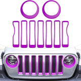 LAIKOU 9PCs Upgrade Front Grille Insert Grill Cover and Headlight Lamp Cover Trim Exterior Accessories fit for Jeep Wrangler JL JLU Sport/Sports