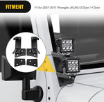 Dual A-Pillar Windshield Hinge Mount Bracket For 2007-2017 Wrangler JK/JKU 2DR 4DR (Pair)