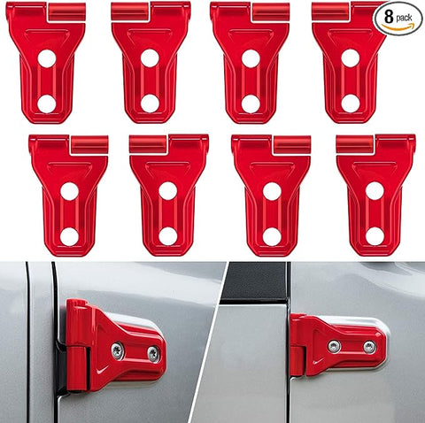 Red Door Hinge Cover Trim Exterior Accessories 8PCS for Jeep Wrangler JL JLU Sports Sahara Freedom Rubicon Unlimited Gladiator JT