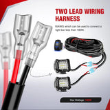 16AWG Wire Harness Kit 2 Leads W/ 12V 5Pin Light Bar Switch | 3 Fuses | 4 Spade Connectors