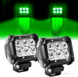 4" 18W 1260LM Double Row Green Spot LED Pods (Pair)