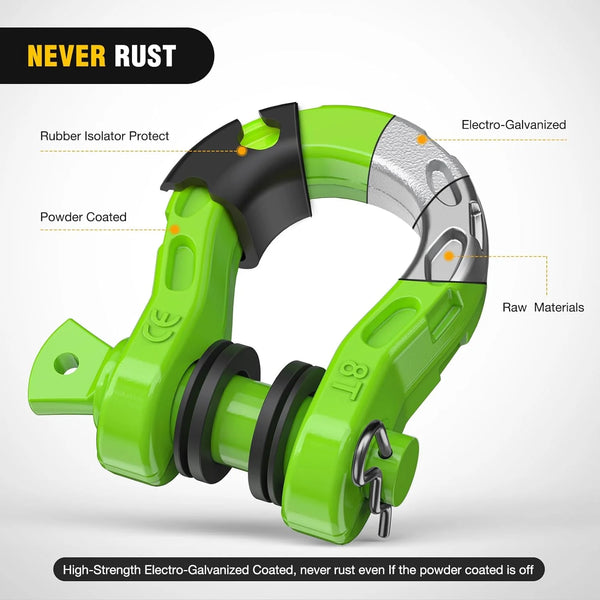 3/4 inch Mega D-Ring Shackle With 7/8 inch Screw Pin 68000LBS