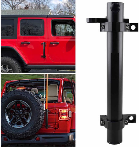 for Jeep Flag Mount, Flagpole Holder Bracket JL Flag Mount and Pole Tail Gate Flagpole Mount with CB Antenna Base Compatible with Jeep Wrangler JK JKU JL Unlimited 07-23