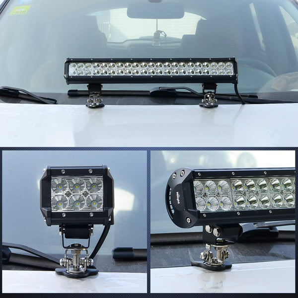 LED Light Bar Mounting Bracket 2PCS Universal Adjustable Pillar Hood Led Work Light Mount Bracket Clamp Holder for Off Road Truck SUV Installing Without Drilling Visit the Nilight Store