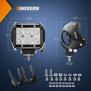 Led Pods 2Pcs 18W 1260LM Flood Led Off Road Lights Super Bright Driving Fog Boat Lights Led Work Light Bar for Trucks Pickup Golf Cart SUV ATV UTV 4x4 Van Camper,2 Years Warranty