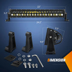 22" 150W 15000LM Double Row 7D Lens Spot/Flood LED Light Bar