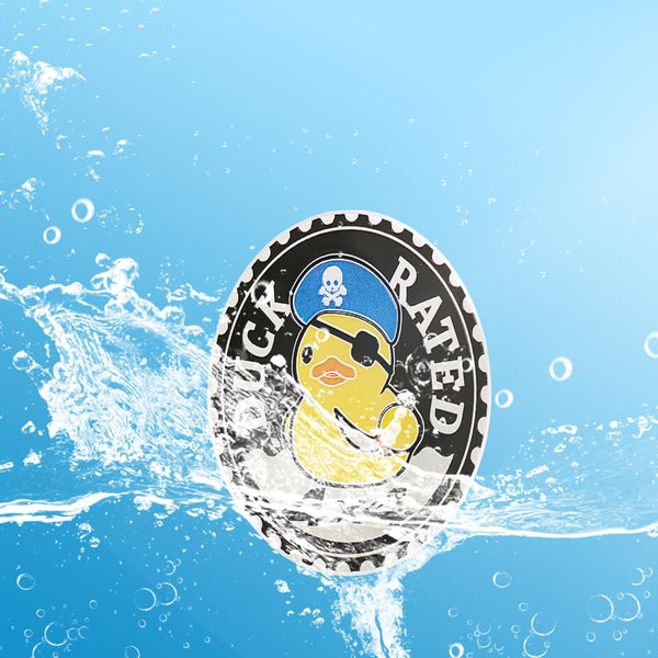 1 pc Duck Badge Rated Car Emblem, 4 x 4 Metal Automotive Badge, 3D Round Metal Car Badges Emblems, Car Badge Decals Stickers Compatible with Jeep Wrangler Vehicles Trucks SUV RV (Duck Rated-A)