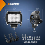 4" 18W 1260LM Double Row Green Spot LED Pods (Pair)